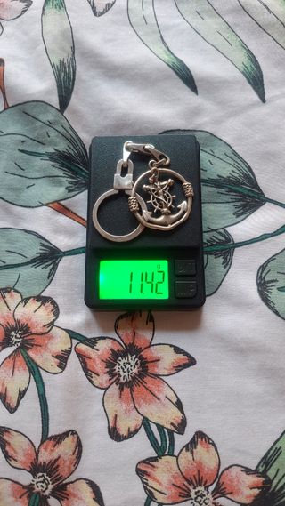 Llavero vintage en plata de la "Cruz Marinera"