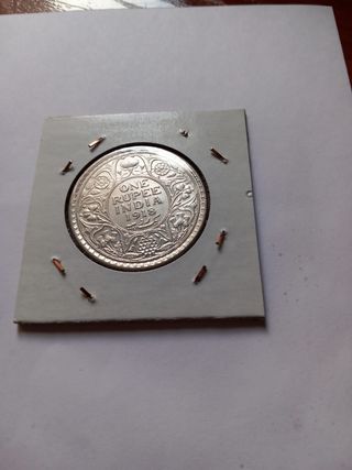 India 1 rupia 1918 Plata UNC Rey Jorge V