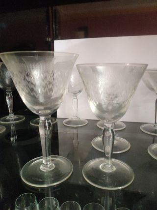 Set bicchieri anni 50 in cristallo