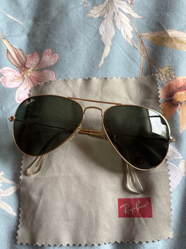gafas rayban aviator large metal doradas mujer
