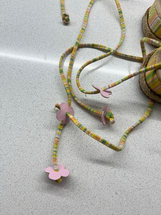 Sandali bambina rosa gialli colorati a righe con fiori Snoopy