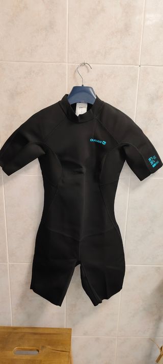 Neopreno Surf Corto Mujer Olaian 100 Neg