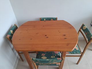 MESA Y SILLAS  (COMEDOR) MADERA MACIZA 