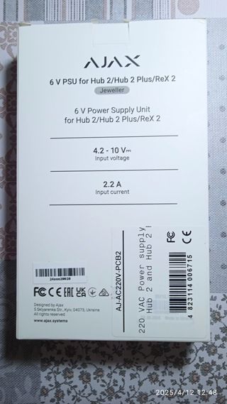 Ajax HUB 2 - 4G y módulo complementario de 220V