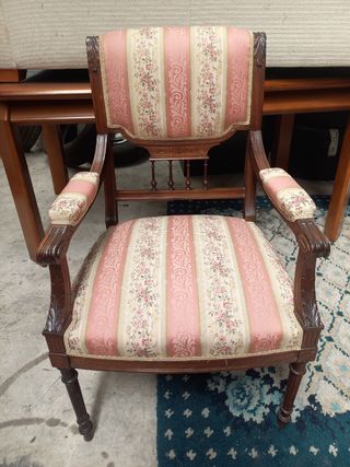 Sofás siglo xx antiguos con 2 butacas