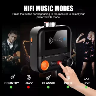 Receptor de audio Bluetooth NFC con 5 efectos hifi