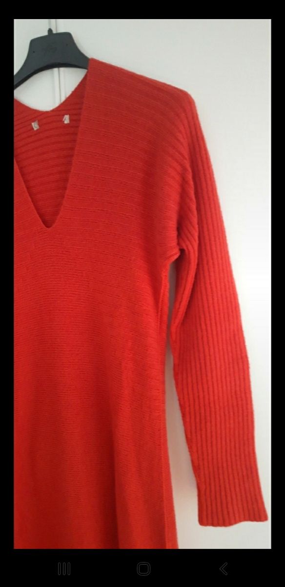 Vestito midi longuette lana rossa