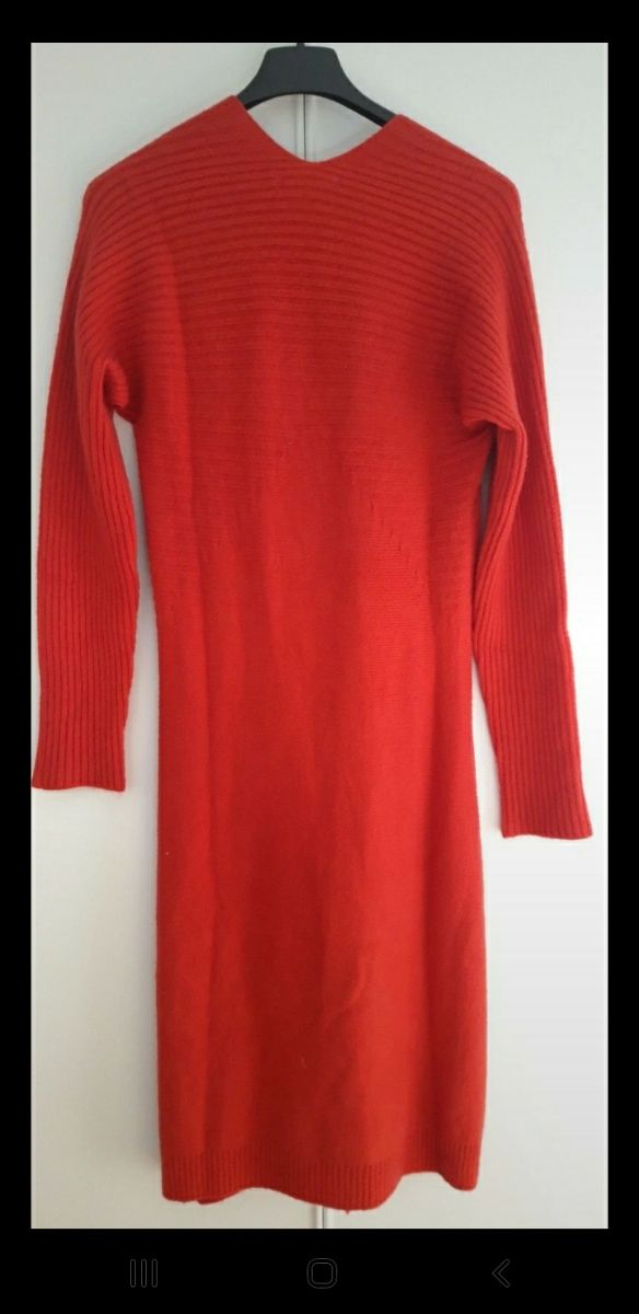 Vestito midi longuette lana rossa