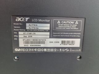Monitor ACER AL1716 funzionante schermo