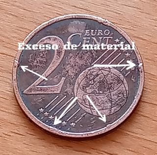2 Céntimos Euro España año 2013 Exceso de Material