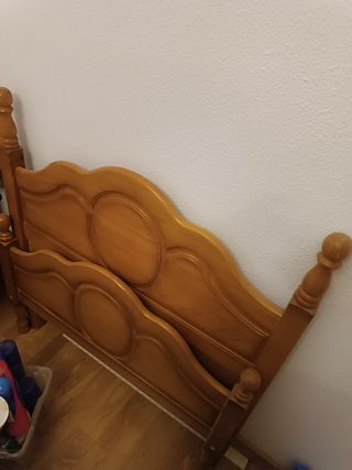 Cabecero y pie de cama 90 cm de madera. Nuevos.