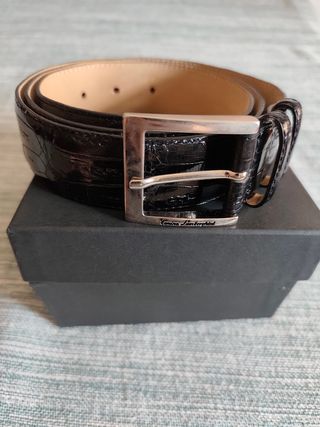 Cinturón hombre piel de cocodrilo Lambor