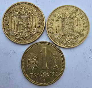  7 monedas mas 4 de 25 pts con agujero.