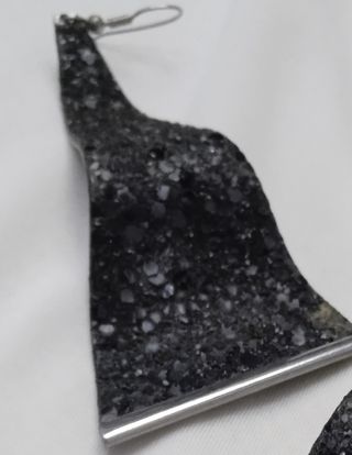 PENDIENTES DISEÑO LARGOS, NEGROS Y CURVOS - 80'