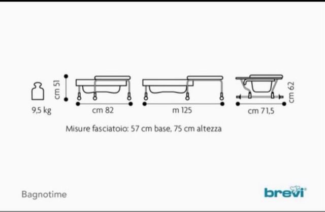 Bañera con cambiador brevi
