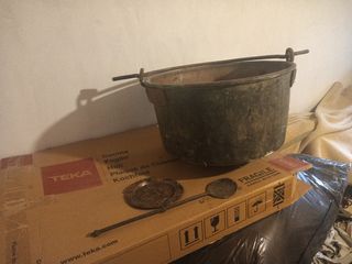 Caldero de cobre cenicero espumadera ant