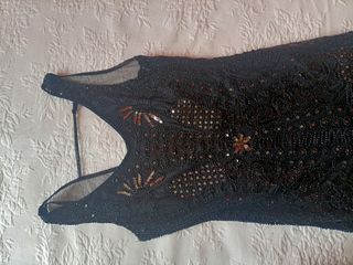 Vestido de ceremonia azul con lentejuela