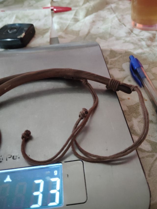 Collar artesanal madera y nácar, vintage