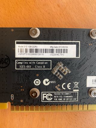 Tarjeta grafica LP Nvidia 510 1 GB LP. Perfil bajo