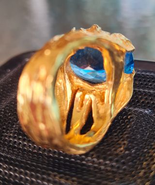 Anillo Vintage Italiano con Gran Piedra