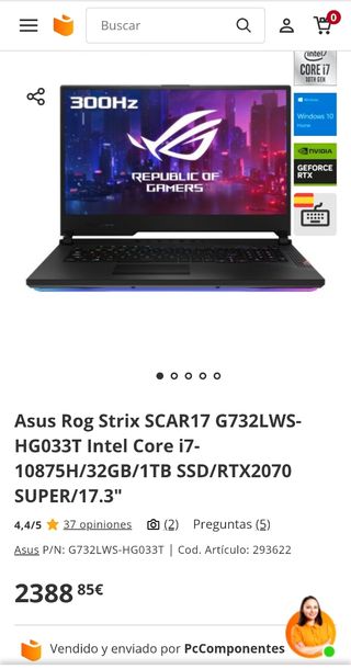 ASUS ROG STRIX SCAR 17 (17 pulgadas).