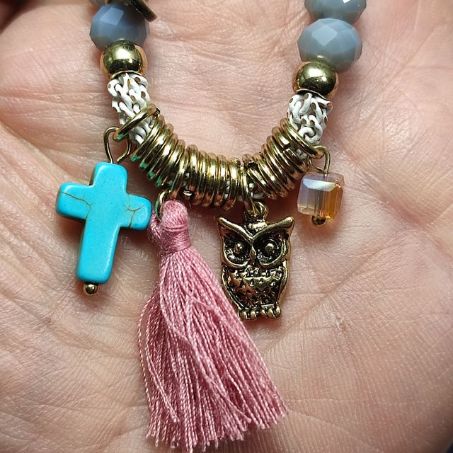 Bracciale elastico gufo croce protezione