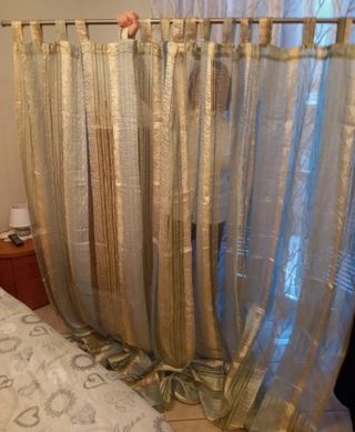 2 tende oro e verde h 2,55 cm L 1,37 cm