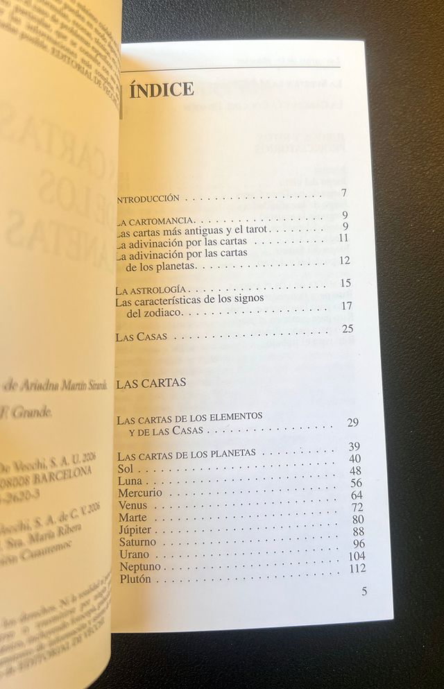 Cartas de los Planetas. Astrología. De Vecchi