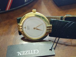 Citizen donna oro e pelle verde