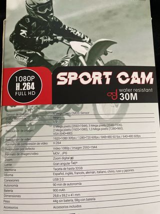 Cámara deportiva Full HD resistente al agua  Sport Cam Z1
