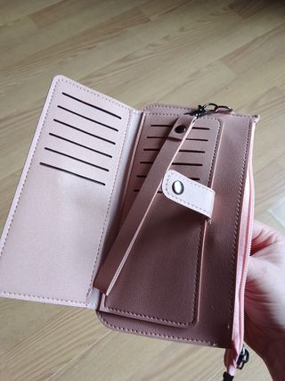 Billetera-monedero rosa elegante de mujer