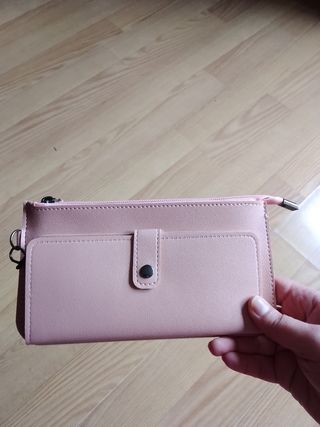 Billetera-monedero rosa elegante de mujer