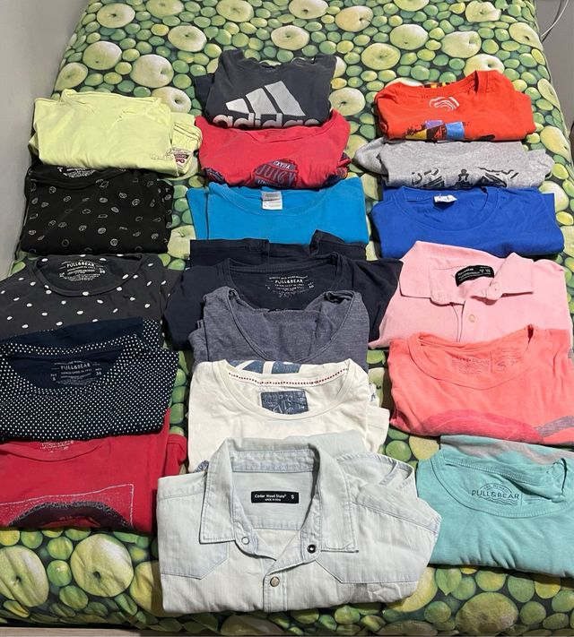 Lote de 18 camisetas manga corta, varias marcas.