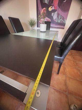 Mesa extensible madera + 6 sillas