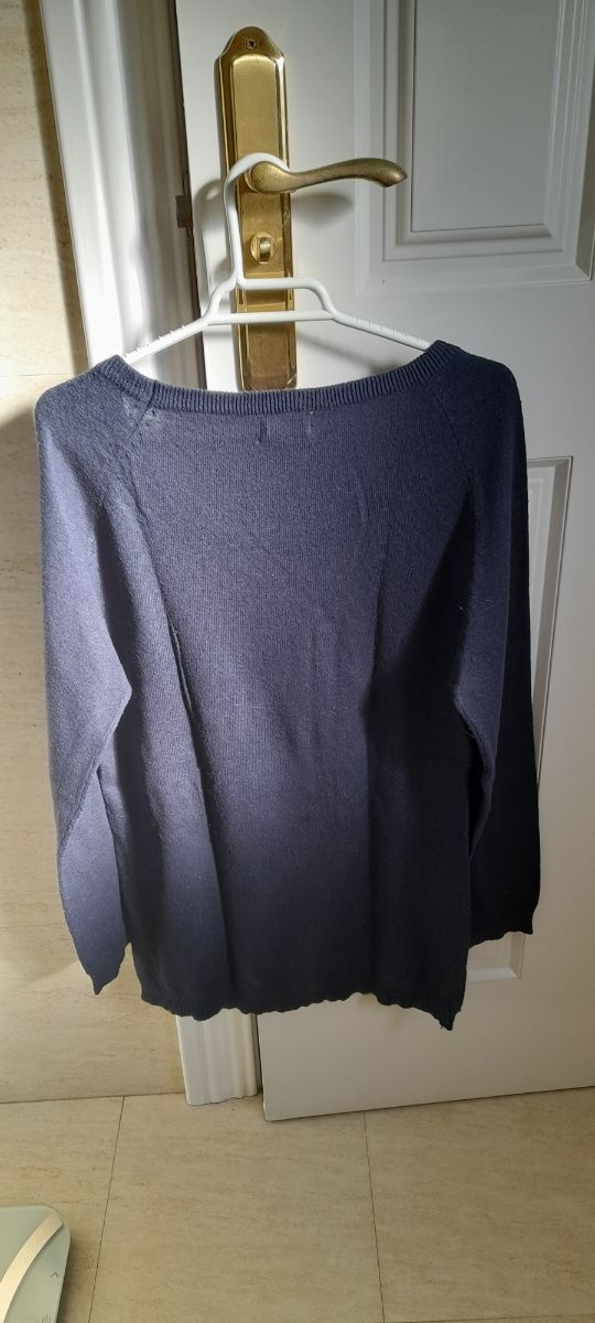 Jersey de punto fino azul marino