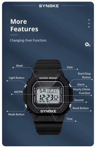SYNOKE-reloj digital militar para hombre, NUEVO