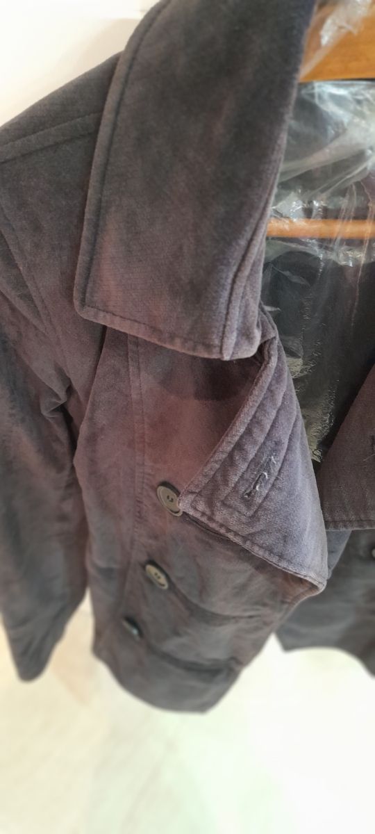 Chaqueta de ante azul marino