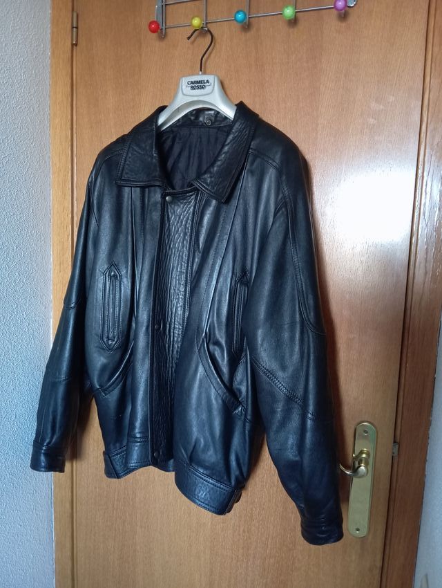CHAQUETA CUERO T. 56 HOMBRE PELETERÍA CUELLO NUEVO