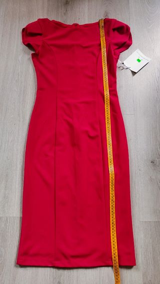 Vestido NUEVO midi rojo invitada S 36