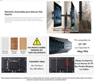 Soporte para TV de 23 a 70 pulgadas