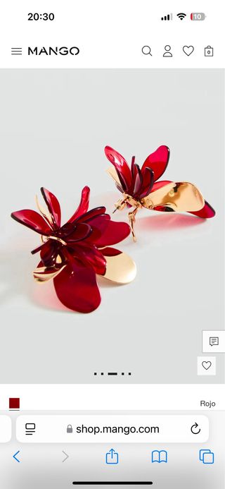 Pendientes rojos de flor