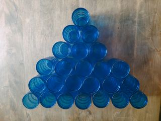 24 Vasos de cristal azul cobalto