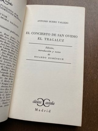 El concierto de San Ovidio / El tragaluz Buero V.