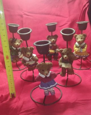 6 portacandele segnaposto orsachiotti da tavola