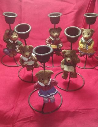 6 portacandele segnaposto orsachiotti da tavola