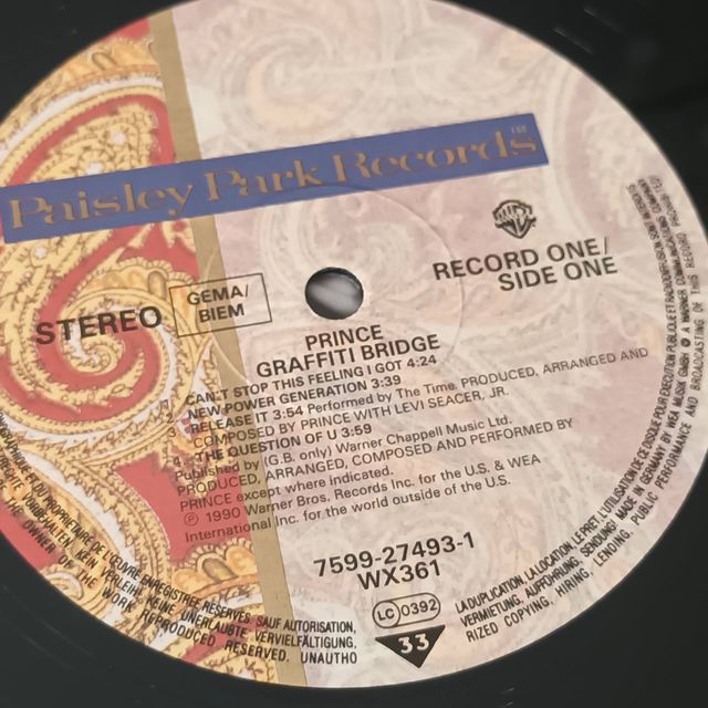 Vinilo. Prince ‎– Graffiti Bridge