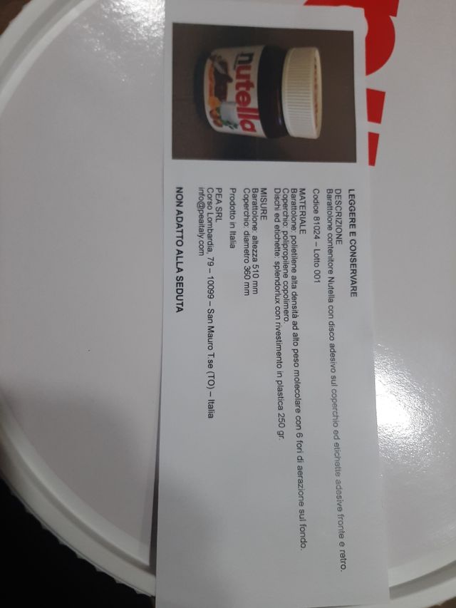 Contenitore Nutella e Coca Cola