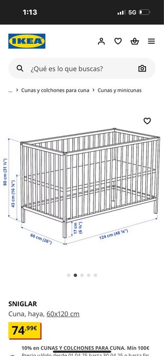 Cuna ikea madera