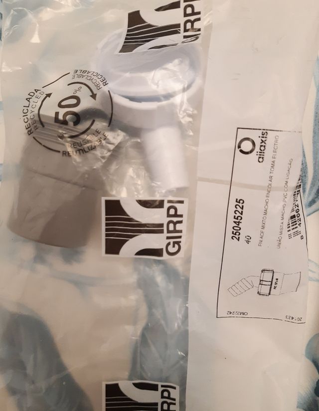 Enlace doble PVC D40 electrodomestico cocina