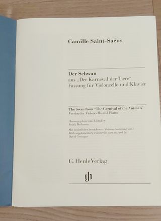 Libro para Violonchelo Saint-Saêns